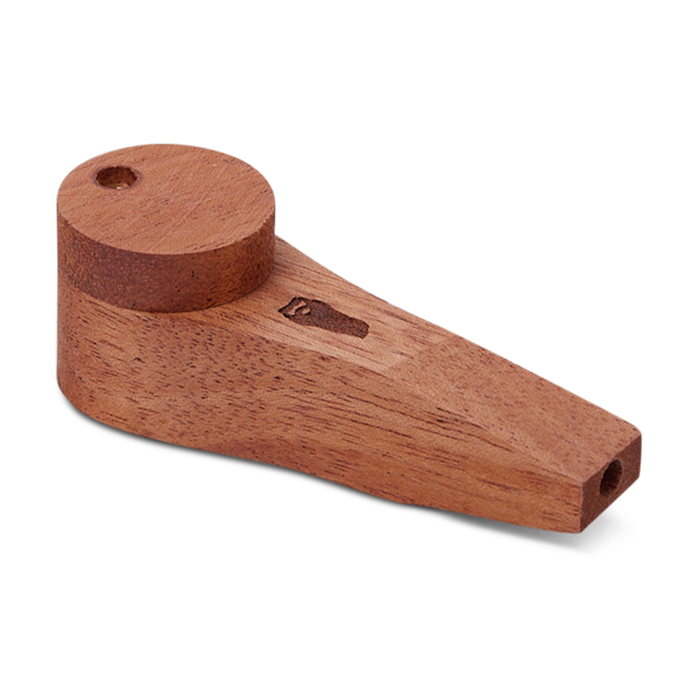 Bearded Glass - Wooden Pipe w/ Lid (Short CIrcle)