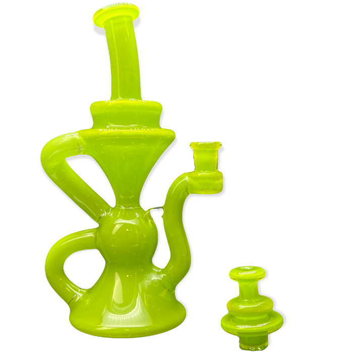 Blob Glass - Water Pipes - 10mm 6 Hole Klein Recycler w Cap