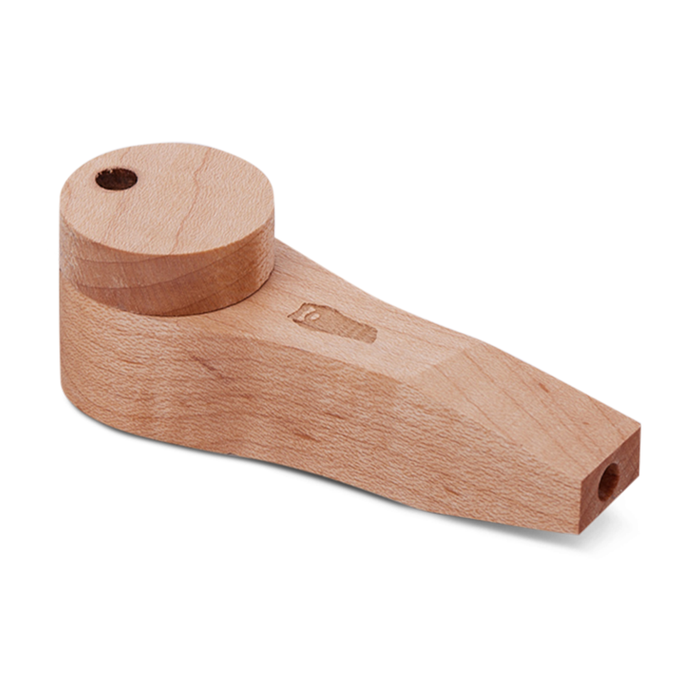 Bearded Glass - Wooden Pipe w/ Lid (Short CIrcle)
