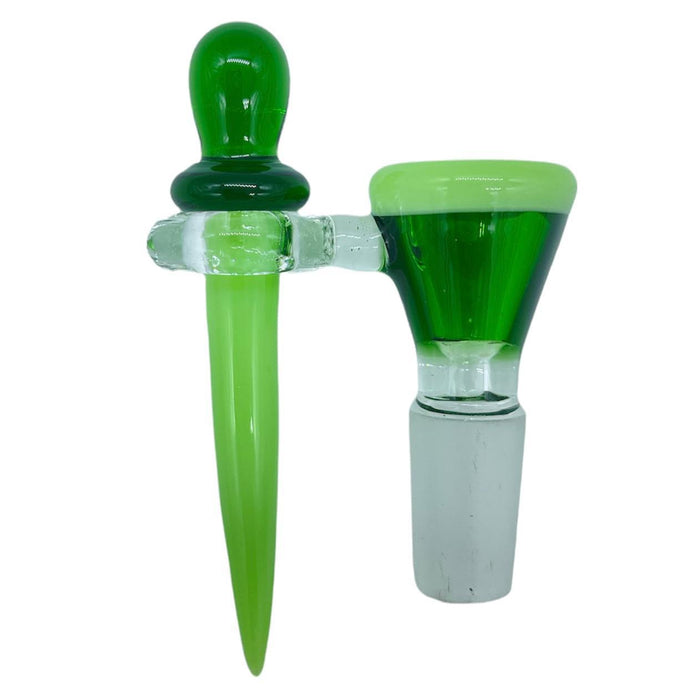 Babu Glass - 14mm Bowl W/ Debowler - Light Green/Green