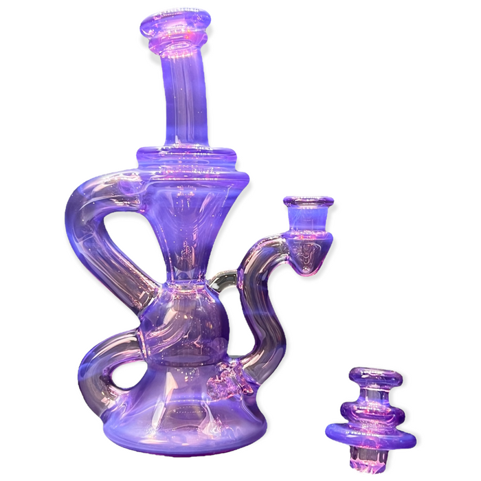 Blob Glass - Water Pipes - 10mm 6 Hole Klein Recycler w Cap