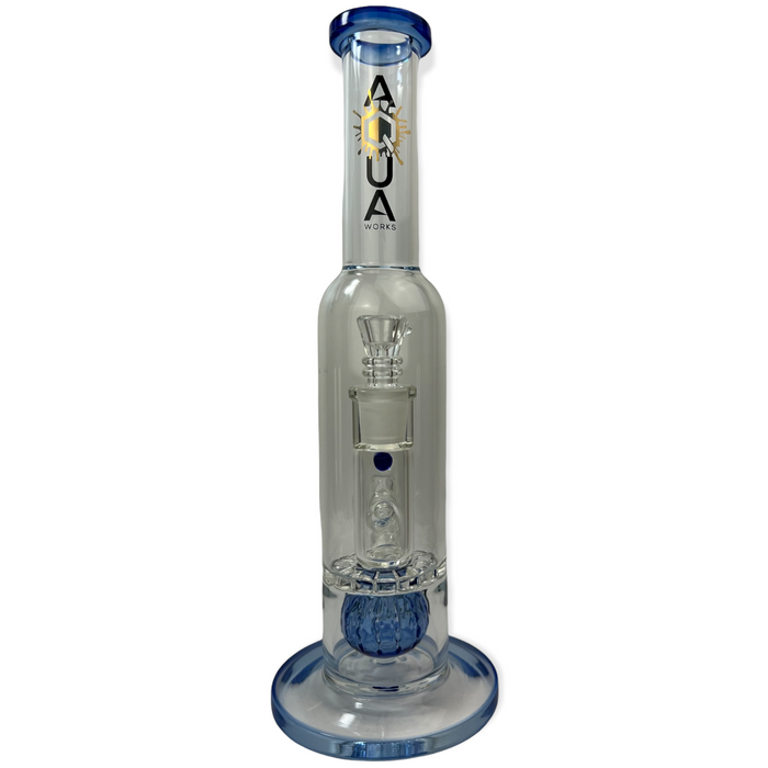 Aqua - Waterpipe - Stemless Bottle Tube W/ Grid Diffused Ball Perc To Maria Disk