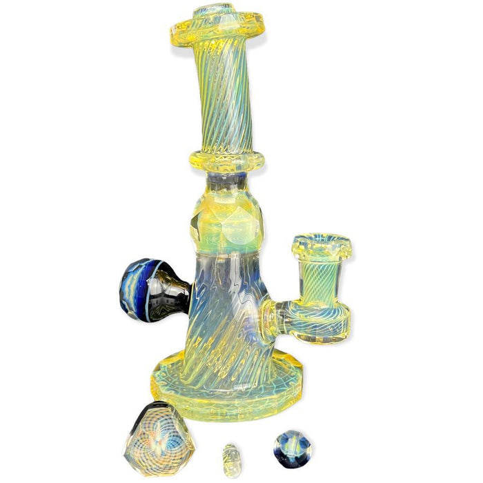 Scooby Meow Glass - Faceted Marble Rig W/ Bubble Trap Accents And Matching Slurp Set
