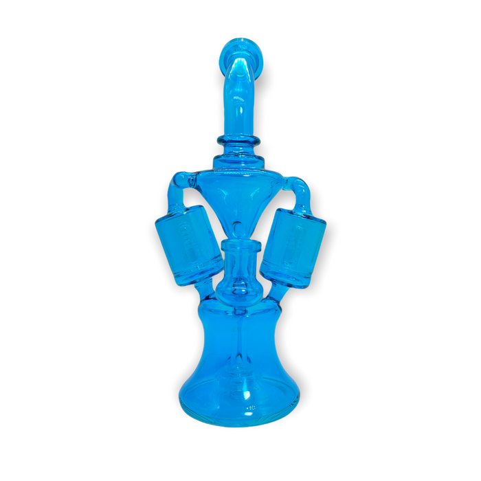 Neon UV - Dual Barrel Recycler Rig - Blue