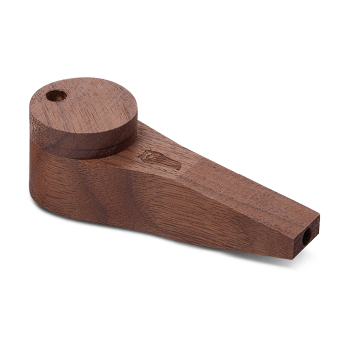 Bearded Glass - Wooden Pipe w/ Lid (Short CIrcle)