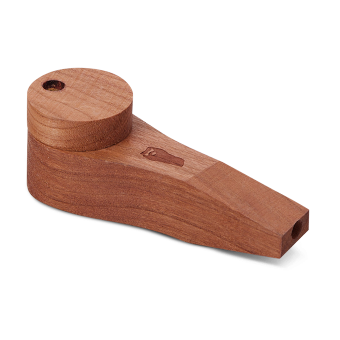 Bearded Glass - Wooden Pipe w/ Lid (Short CIrcle)